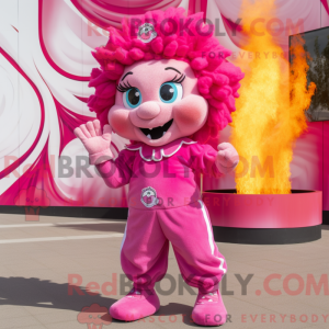 Mascot character of a Pink...