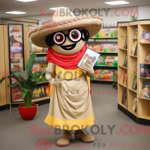 Mascot character of a Tan...