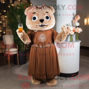 Mascot character of a Brown...