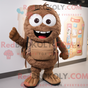 Mascot character of a Brown...