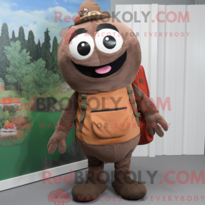 Mascot character of a Brown...