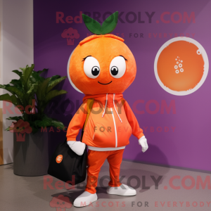 Maskotkarakter af en orange...