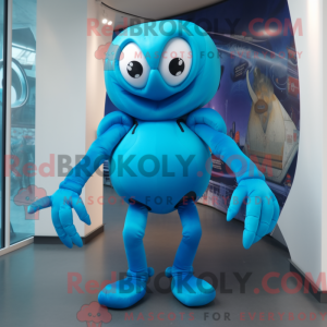 Mascot character of a Cyan...