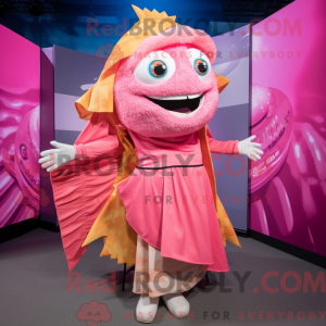 Maskot karakter af en Pink...
