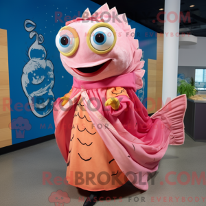 Maskotkarakter av en Pink...