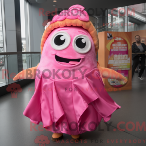 Maskotkarakter av en Pink...