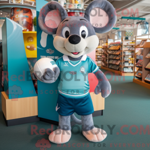 Postava maskota Teal Mouse...