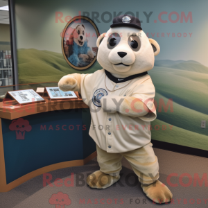 Mascot character of a Beige...