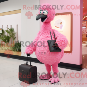 Maskotkarakter af en Pink...