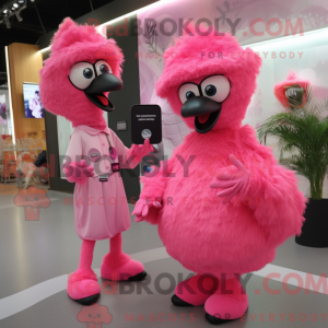 Maskottchen eines rosa Emus...