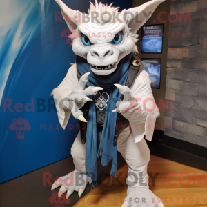 Maskotfigur af en hvid...