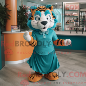 Mascot character of a Teal...