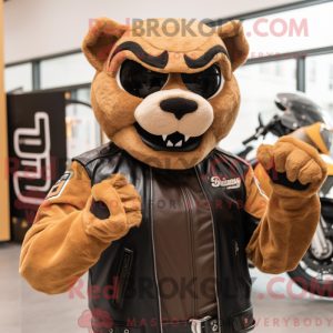 Mascot character of a Brown...