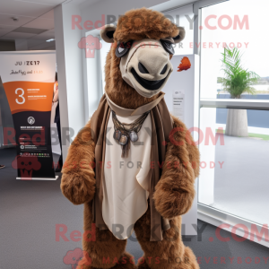Mascot character of a Brown...