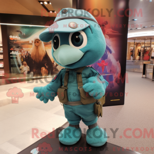 Mascot character of a Teal...