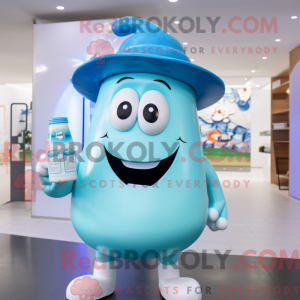 Maskot postava tyrkysové...