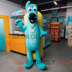 Maskottchen eines Cyan Hot...