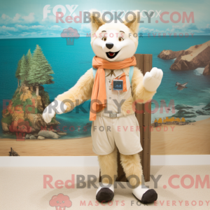 Mascot character of a Beige...