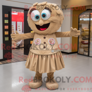 Mascot character of a Tan...