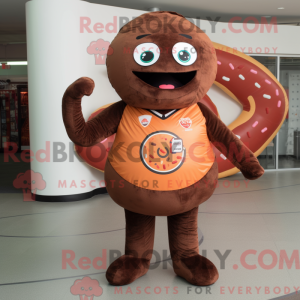 Maskot karakter af en brun...