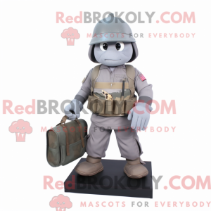 Maskot-karakter af en grå...