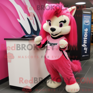 Mascot character of a Pink...