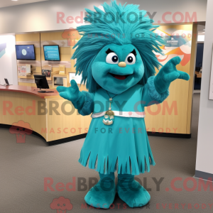 Mascottefiguur van een Teal...