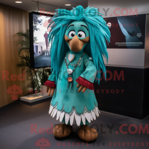 Mascot character of a Teal...