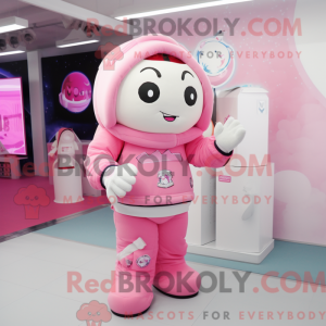 Mascot character of a Pink...