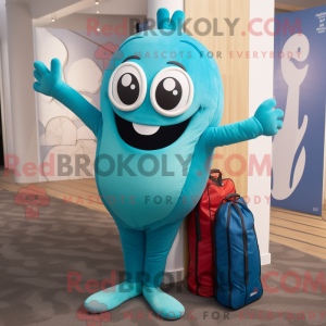 Mascot character of a Cyan...