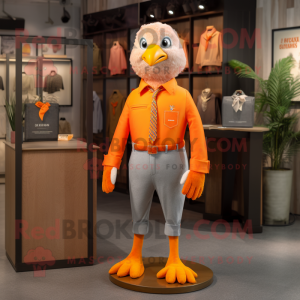 Orange Pigeon maskot kostym...