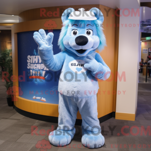 Maskotfigur af en Sky Blue...