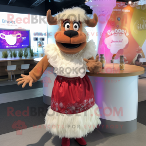 nan Beef Stroganoff mascot costume character dressed with a Cocktail Dress and Belts