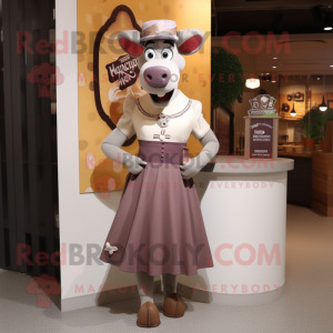 nan Beef Stroganoff mascot costume character dressed with a Cocktail Dress and Belts