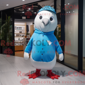 Maskot karakter af en cyan...