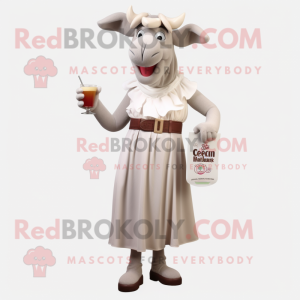 nan Beef Stroganoff mascot costume character dressed with a Cocktail Dress and Belts