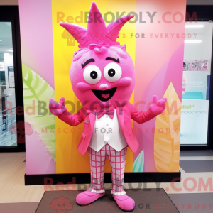 Mascot character of a Pink...