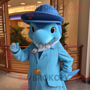 Mascot character of a Blue...