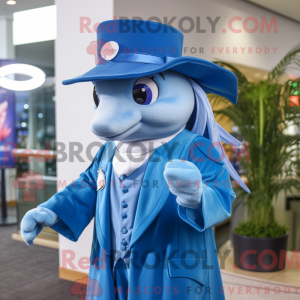 Mascot character of a Blue...