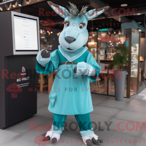 Postava maskota Teal Donkey...