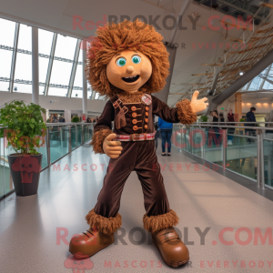 Mascot character of a Brown...