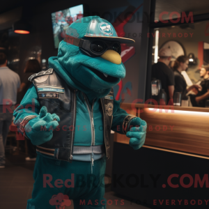 Mascot character of a Teal...