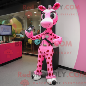 Maskottchen einer rosa...