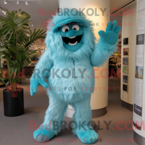 Postava maskota tyrkysového...