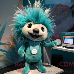 Mascot character of a Teal...