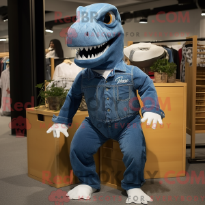 Maskot karakter af en Blue...