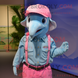 Mascot character of a Pink...