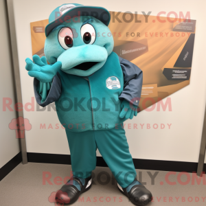 Mascot character of a Teal...