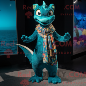Mascot character of a Teal...