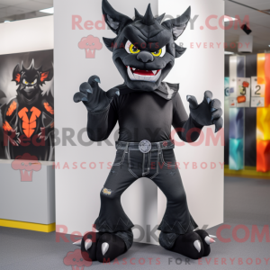 Maskot-karakter av en svart...